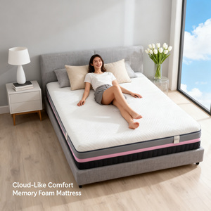 מזרן קצף נושם איכותי במיוחד בגודל גדול, מזרן זוגי, כותנה זיכרון בצפיפות גבוהה, בינוני, למלונות ובתי ספר - Product Image 1