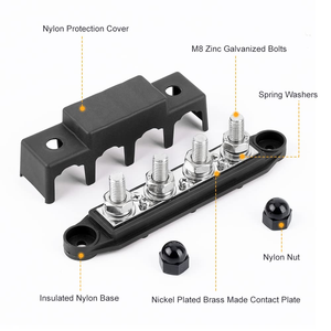 12V 250A büyük akım otomatik deniz güç bara güç Terminal dağıtım bloğu 4 * M10 çıtçıt ve kapak ile 3 * M4 vidalar - Product Image 2