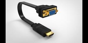 HDMI 男性到 VGA 女性扁平电缆 PVC 音频视频适配器 - Product Image 3