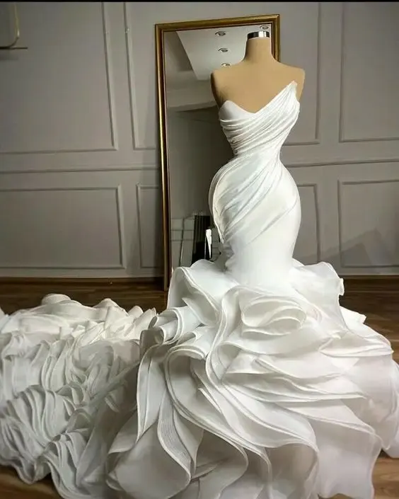 Robes de mariée sirène nouveau style robe de mariée de luxe africaine nouveau design robe de mariée en dentelle