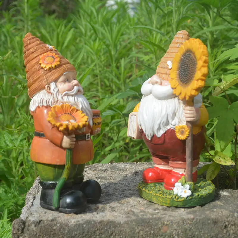 Gnome World Bee Day Garden Gnome Statueレジンエルフが売れ筋