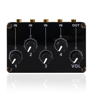 Mezclador de audio estéreo portátil, 4 canales, teléfono móvil, PC, consola de grabación, mezclador con 4 entradas, 1 salida, interfaz de audio de 3,5mm