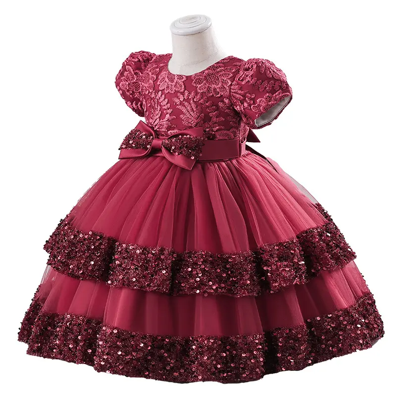 Irls-Vestido corto de princesa Elsa para niñas, prenda de lujo personalizada para fiestas de cumpleaños y bodas