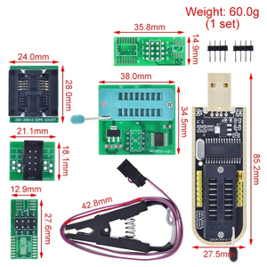 <strong>CH341A</strong> 24 25 Series EEPROM <strong>Flash</strong> BIOS USB <strong>Programmer</strong> Module + SOIC8 SOP8 Test Clip For EEPROM 93CXX / 25CXX / 24CXX - Product Image 2
