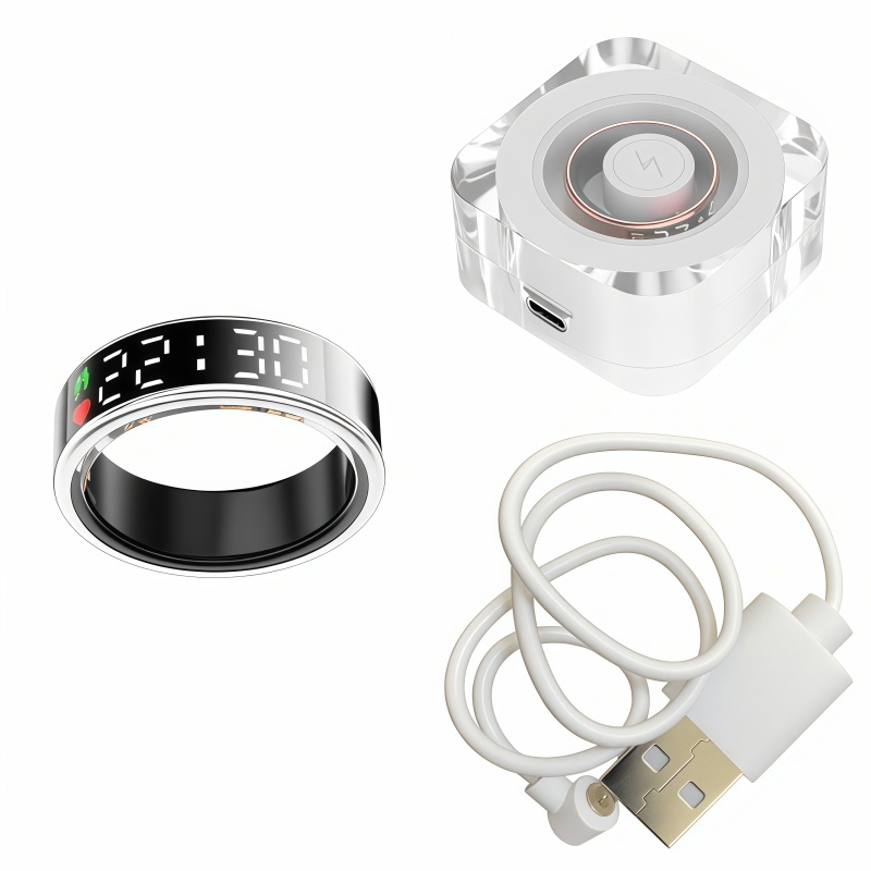 Argent + Étui de chargement + Câble magnétique