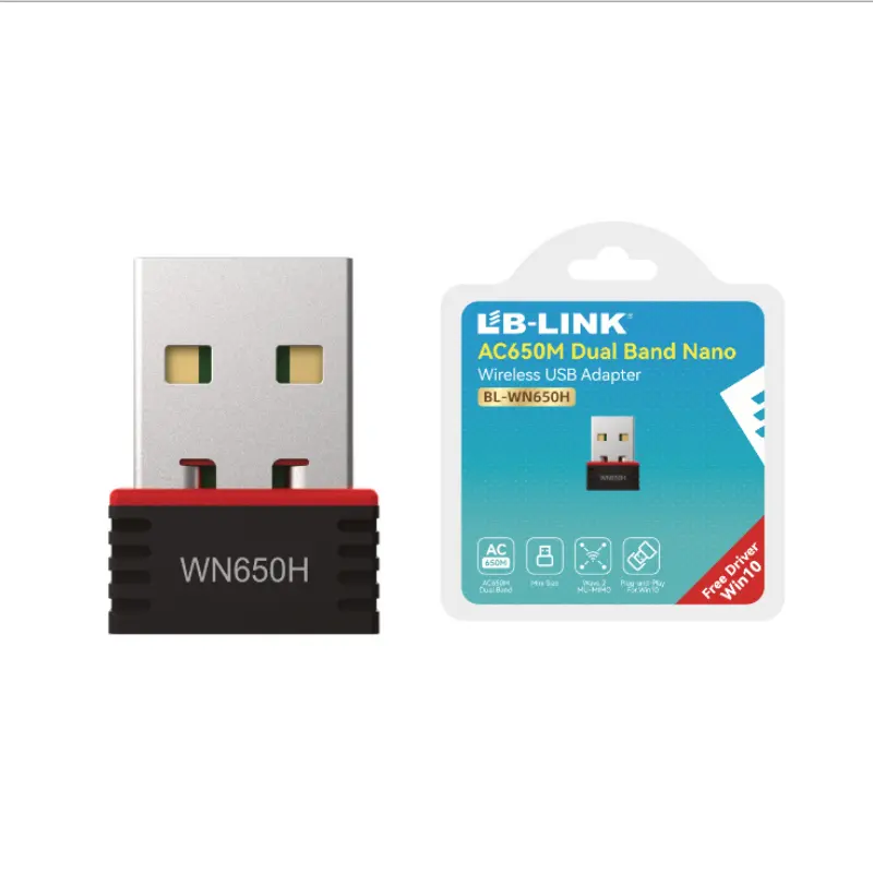 LB-LINK WN650H AC650Mbps 5G 듀얼 밴드 미니 USB 무료 드라이버 WIN10 어댑터 와이파이 송신기 및 수신기