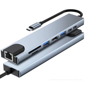 Factory Explosion Aluminum Alloy Type-c Eight-in-one Expansion Dock USB 3.0 <strong>HUB</strong> <strong>Network</strong> Port <strong>Computer</strong> Splitter - Product Image 3