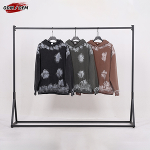 Mùa Thu Cổ Điển Nặng 400gsm Rửa Áo Đất Hoang Graffiti Sơn Phun Lỏng Lông Cừu Áo Thun Trùm Mũ Trùm Cho Nam Giới - Product Image 2