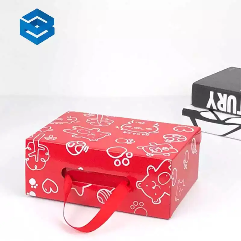 Wholesale Folding Cardboard Shoe Gift Wrap Corrugated Luxury Shoe Box with Ribbon