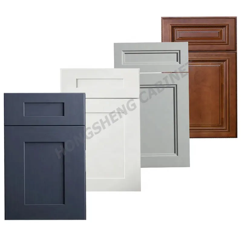 Solid Wood Cabinet Door With Customized Color Shaker Style Kitchen Cabinet from Vietnam Factory