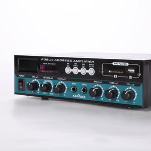 Amplificador de Audio para el hogar de 60W, micrófono Dual, eco, entrada de Karaoke, mini amplificador portátil para sistema de sonido de fiesta de cine en casa