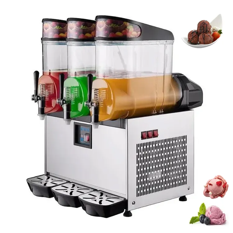 2023 gran oferta máquina de granizado fabricante de piezas de helado granizados cachorro bebida congelada pequeña 15l China 3 tarro máquina de granizado