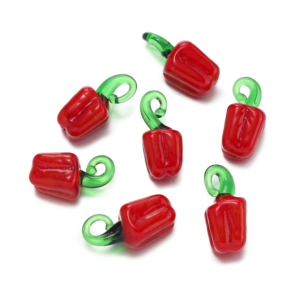 Pendentif en verre - poivron rouge