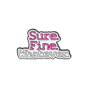 Pembe inspirasyonel ifade motivasyon söyleyerek rozet satiric söyleyerek emaye pimleri