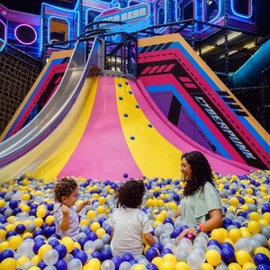 Parco giochi al coperto Jumping Park attrezzatura da parco trampolino commerciale con Air Coaster, buca di schiuma, campo Ninja, piscina con palline - Product Image 6