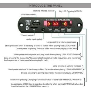 Professional MP3 <strong>Bluetooth</strong> Decoding Board with USB and SD Card Slots High-Fidelity Audio <strong>Output</strong> and Multiple <strong>Input</strong> Options - Product Image 2