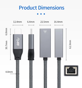 Ult-unite USB C için Ethernet adaptörü taşınabilir 1-Gigabit ağ 10/100/1000 Mbps tip C RJ45 Ethernet adaptörü - Product Image 6