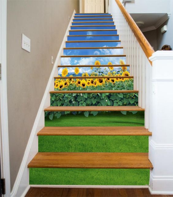 Autocollants d'escalier pleine couleur