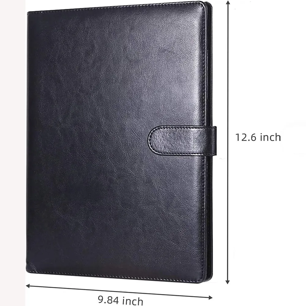 OEM Padfolio Folder Clipboard Faux kulit portofolio Organizer dengan penutup Legal Pad pemegang surat ukuran A4 dokumen lengan