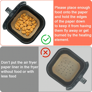 Eco Jfb 2025 Oem 100Pcs 8.6Inch Rechthoek Antiaanbakpapier Voering Bakpapier Perkament Voering Voor Lucht Friteuse - Product Image 5