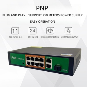 Yüksek kalite 8 + 2 Uplink + 1 SFP 100Mbps kompakt boyutu Video gözetim için QoS ile POE anahtarı yönetilmeyen Ethernet RJ45 AP-1038KE - Product Image 6