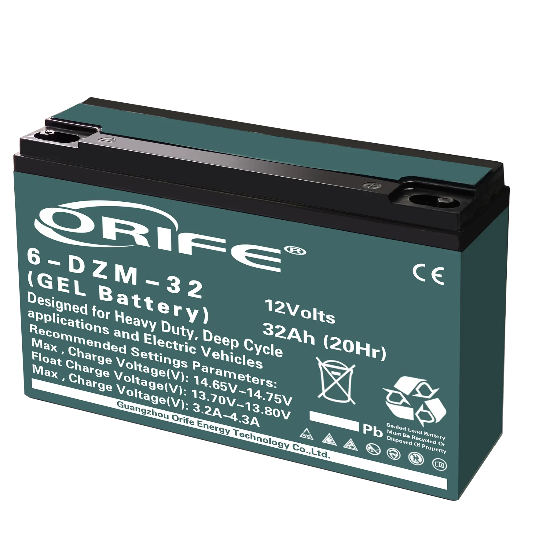 Orife 12v 32ah 6-evf-32 6-DZM-32 Тяговый аккумулятор для электровелосипеда
