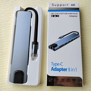 8 in 1 Type C ฮับกับเครือข่าย HDTV Ethernet เครื่องอ่านการ์ด tf/sd 2 USB และ Pd 100W 3.0 RJ45ฮับ100M สำหรับโทรศัพท์มือถือแล็ปท็อป - Product Image 5