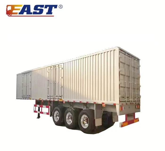 East 3 eixos 13m 60ton fechado caixa de van de carga semi reboque para alimentos reboque