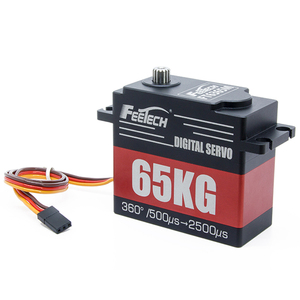 7.4V 65KG 360 Degree Magnetic Encoders Steel Gear Servo 60kg Torque for RC Airplane Parts 4mm AGV Application UAV Robot AI