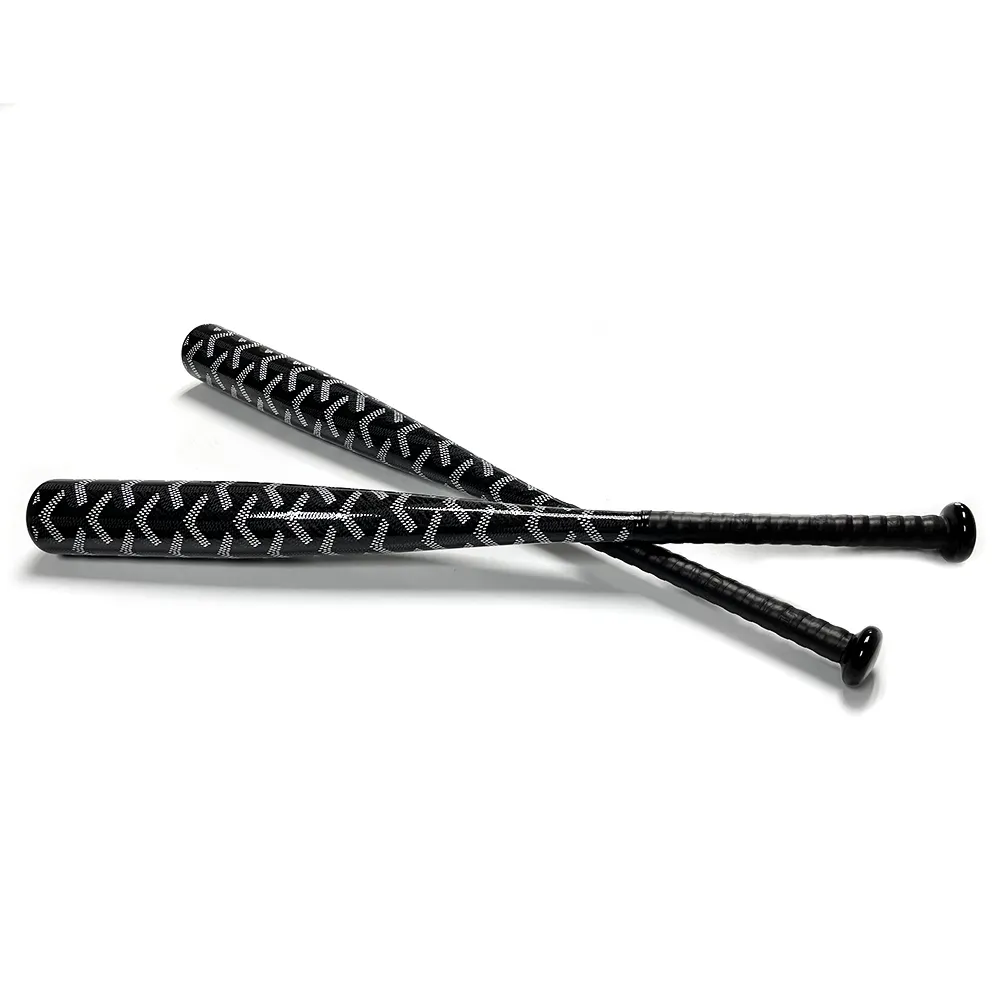 Bate de béisbol compuesto personalizado, bate de béisbol de fibra de carbono con superficie negra brillante
