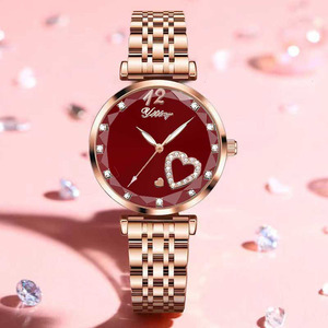 2024 New Fashion Love Pattern Damen uhr Einfache multifunktion ale runde Stahlst reifen uhr Quarzuhr Geschenk nicht mechanisch - Product Image 1