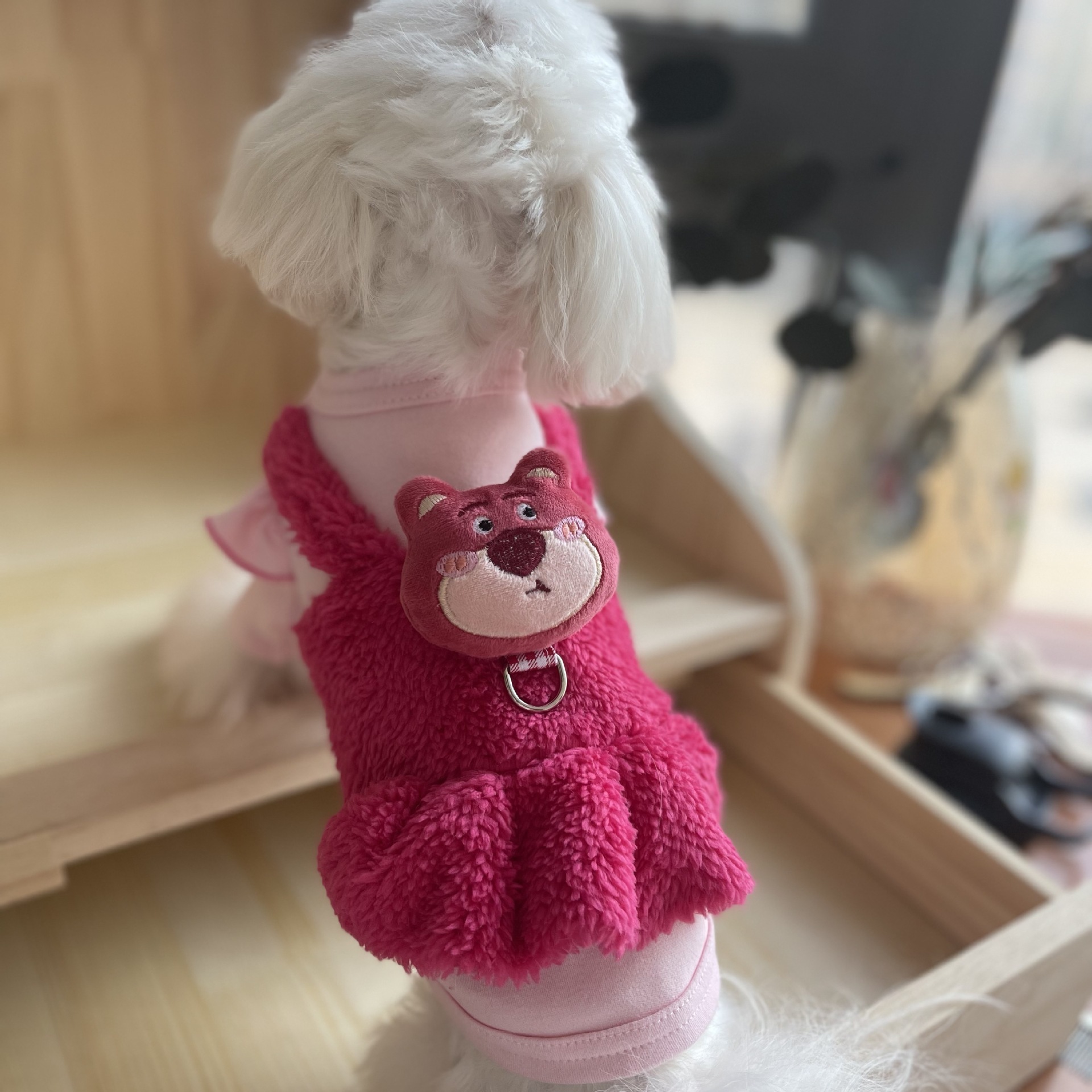 Fausse jupe ours fraise deux pièces