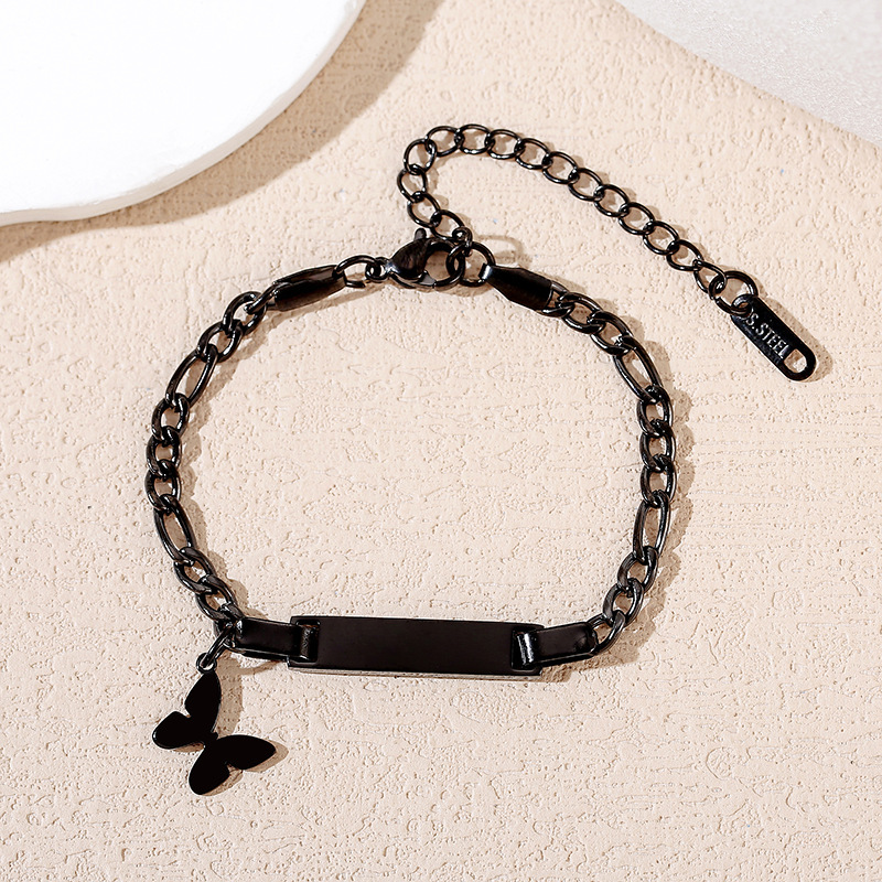 Black Childrens bracelet butterfly