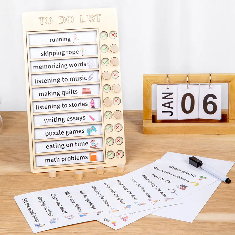 New Arrival Wooden To Do List Checklist Board Kids Chore Plan Chart Children Living Behavior Charts