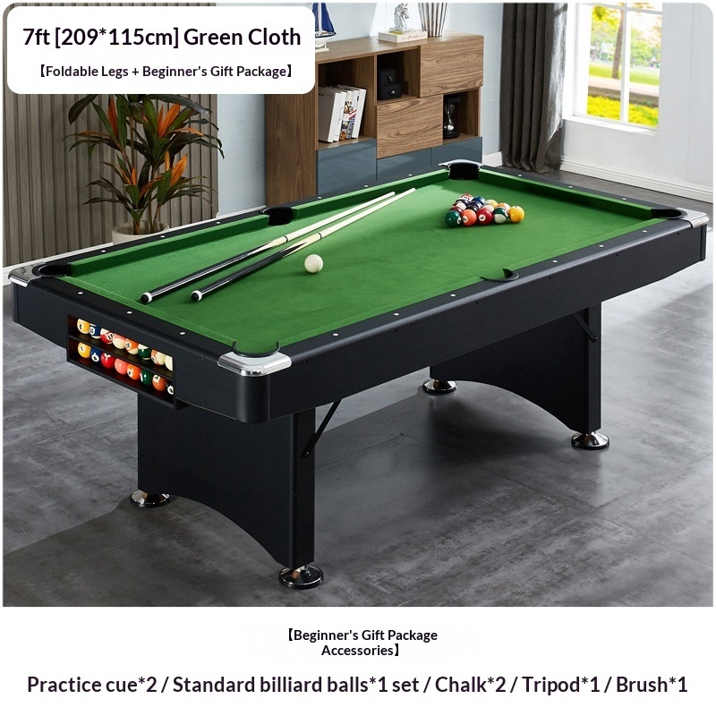 Corps de table noir de 7 pieds avec tissu vert