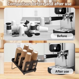 Thấp moq 6 ngăn cà phê dùng một lần <span class=keywords><strong>cup</strong></span> chủ Organizer cốc giấy và nắp Dispenser cho cà phê Bar Countertop breakroom - Product Image 4