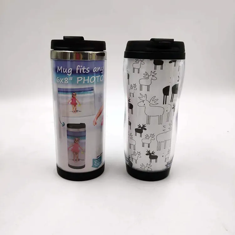 Custom Plastic Travel Coffee Cup Mug with Logo Wholesale Double Wall Diy Skinny Tumbler