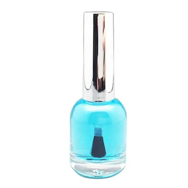 Fancy garrafa de esmalte de unha de vidro transparente, redondo, 11ml, embalagem vazia para unha, esmalte de unha de prata suave, tampa redonda e escova