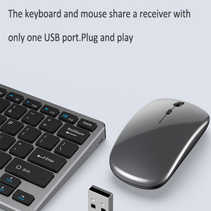 Teclado inalámbrico superfino y ratón, conjunto combinado de ordenador de escritorio recargable, 2,4 ghz - Product Image 6