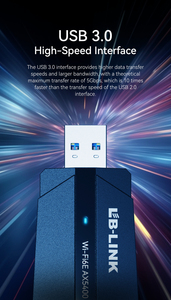 Ax5400e hiệu suất cao Wifi 6E Adapter rtl8832cu Chip USB3.0 Mạng Dongle ăng-ten bên ngoài BL-WTN5400E trong kho - Product Image 4