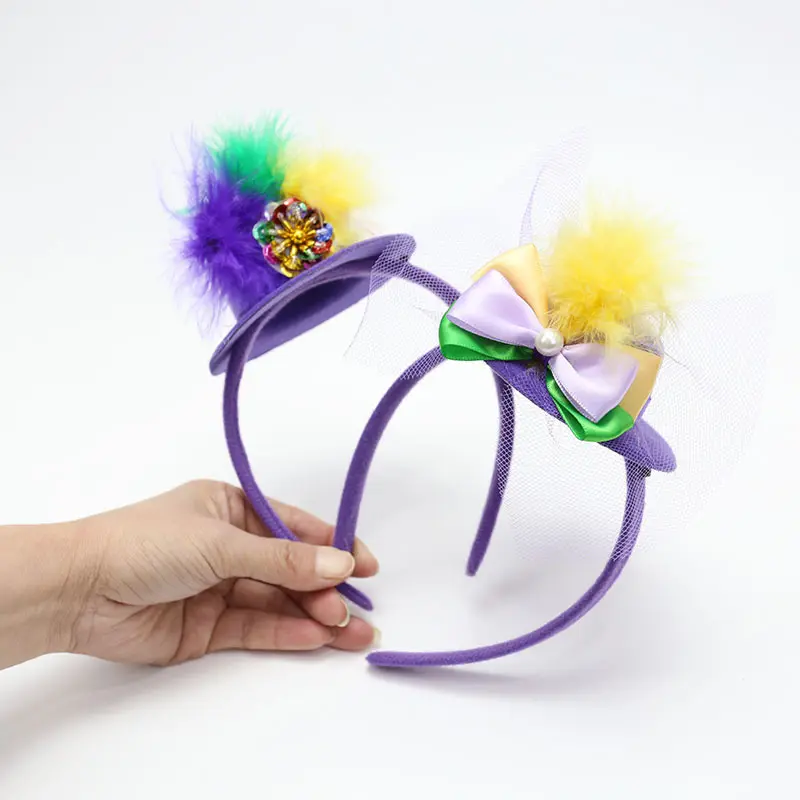 Mulheres Mardi Gras Penas Fascinators Headband Chapéu Traje Outfit Festa Carnaval Headbands Decorações ao ar livre SP-16