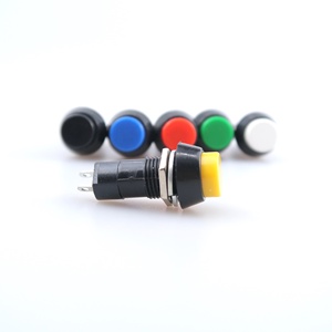 PBS-11A circolare autobloccante PBS-11B autoripristinante interruttore a pulsante interruttore foro 12MM rosso giallo verde blu bianco e nero - Product Image 3