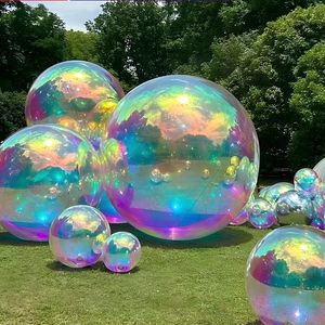 大型ディスコウェディングパーティーイベントインフレータブルミラーボールミラーバルーン球体PVC大型反射大きな光沢のあるボール