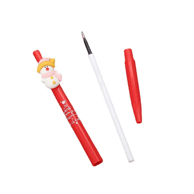Pratica vendita calda Cartoon Cartoon Student Office 0.5mm Click Gel Pen Elk Christmas Plastic Gift Pen