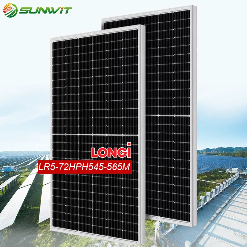 LONGi Hi-MO 5m LR5-72HPH 545-565M 450w 480w 500w 550w güneş enerjisi mono ucuz yarım hücresi güneş paneli 1000w fiyat 600 watt pv modülü