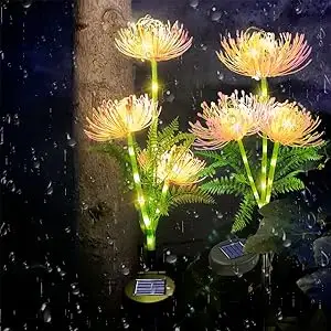 IP65 방수 새로운 태양 LED 시뮬레이션 꽃 조명 정원 및 결혼식 도로 장식 PVC 램프 몸체를위한 빛나는 꽃