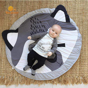 New Born Rug Floor Carpet Cartoon Forest Round Baby Nursery Kids <strong>Play</strong> <strong>Mat</strong> Foldable