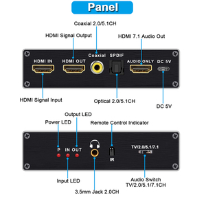 HDMI 2.1音频提取器4K 120Hz 8K 60hz高清电视转换器，带7.1ch SPDIF同轴光学Toslink音频分离器适配器 - Product Image 6