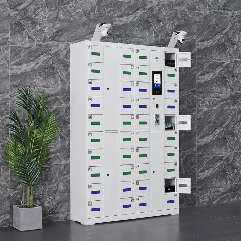 Stazione di ricarica per armadietto in metallo colorato a 40 Slot compatibile con iPad/iPhone smart storage Cabinet Locker con fotocamera