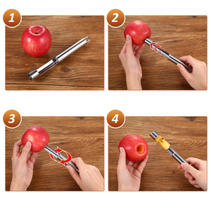 E-PIN 4Pcs Stainless Steel Corer Remover Set Apple Corer <strong>Pear</strong> Fruit Seed Core Tool